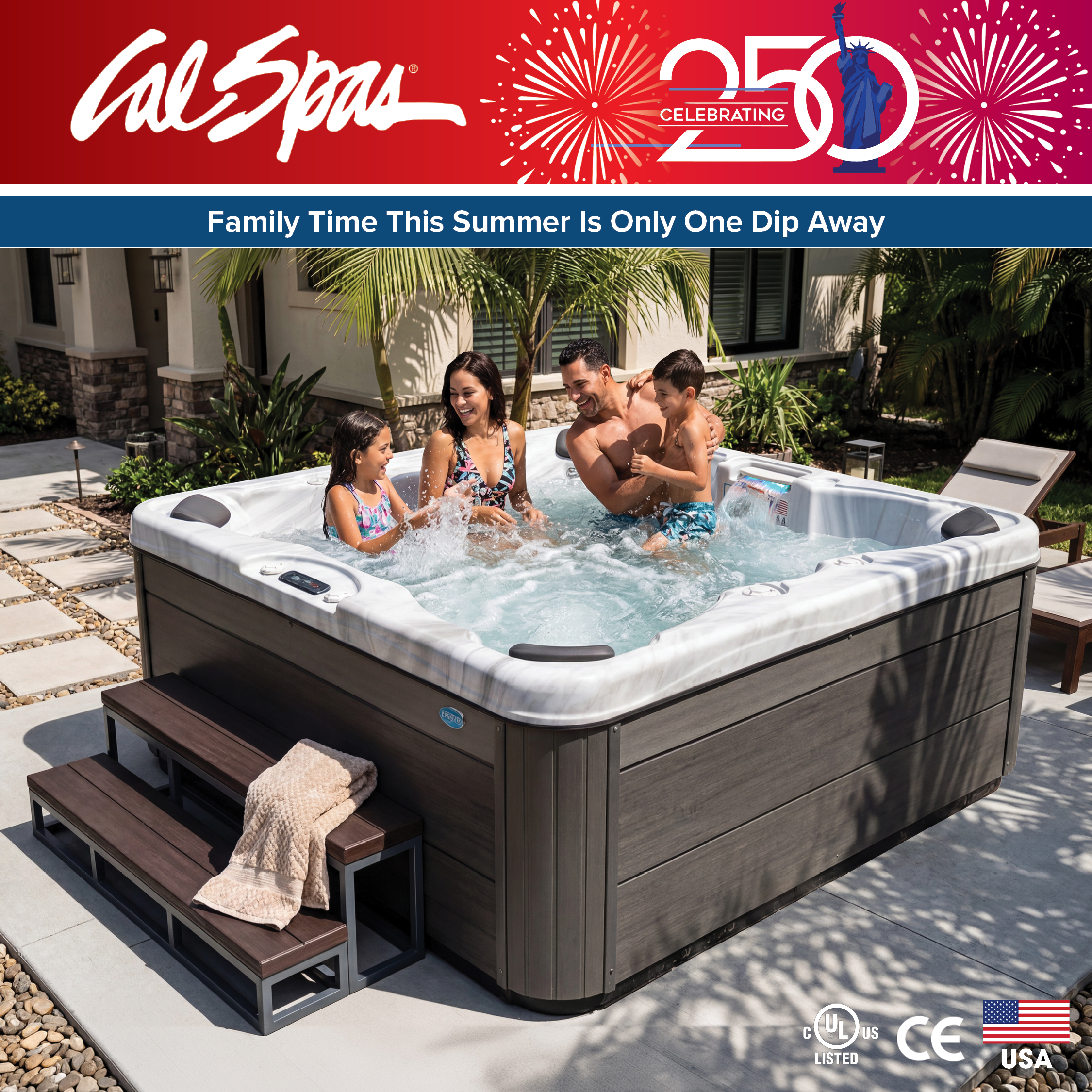 Calspas hot tub being used in a family setting - Gaylord